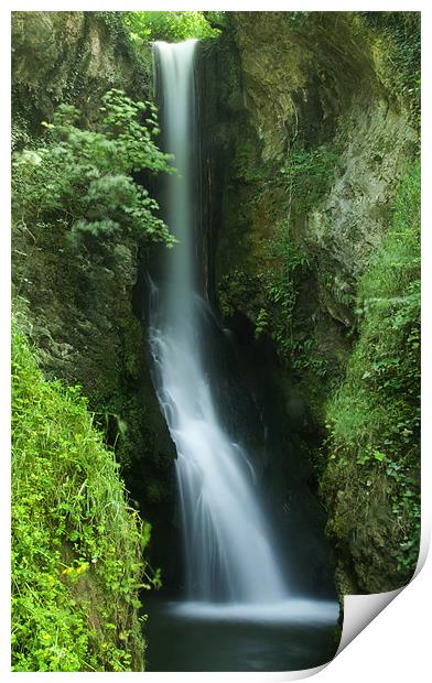 Waterfall at Dyserth Print by Wayne Molyneux