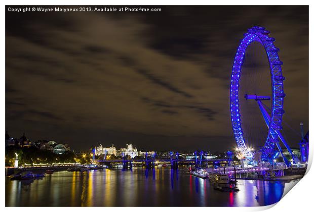 The London Eye Print by Wayne Molyneux