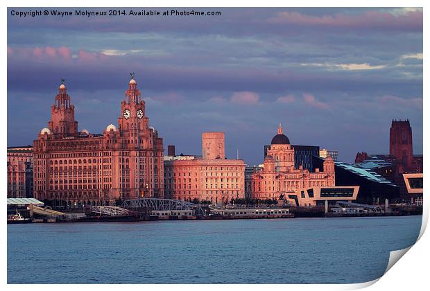 Liverpool River Mersey Print by Wayne Molyneux