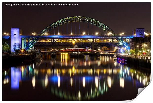  Tyne Bridges Print by Wayne Molyneux