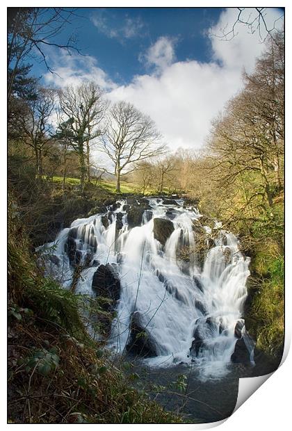 Swallow Falls Snowdonia Print by Wayne Molyneux