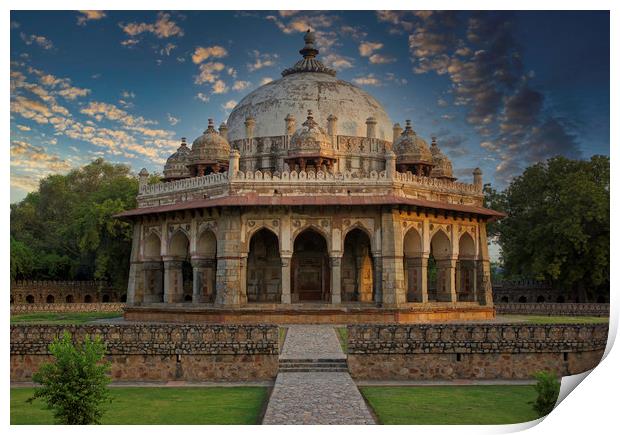 Islamic architecture tomb in Lodhi garden against  Print by Arpan Bhatia
