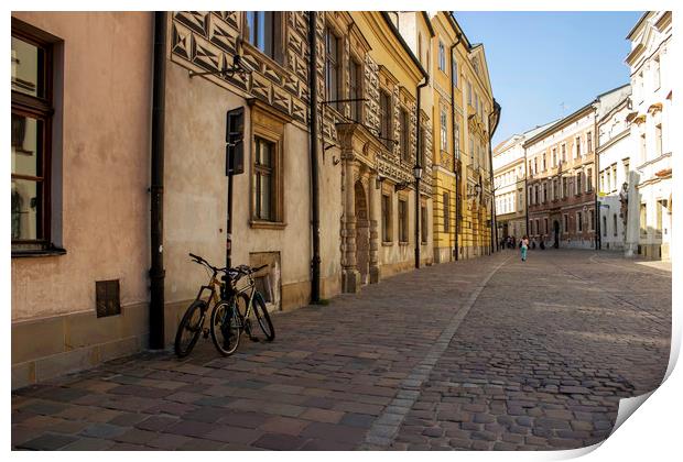 A Bicycle and European architecture street view in Print by Arpan Bhatia