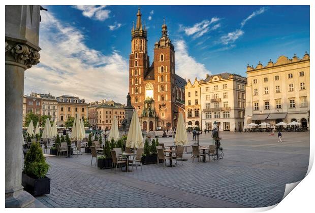 Krakow, Poland - MAY 18, 2020: The city is slowly restoring it's energy after the lockdown due to coronavirus is lifted Print by Arpan Bhatia