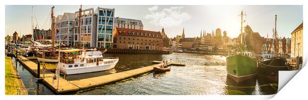 Gdansk, North Poland - August 13, 2020: Sunset Panoramic view of Print by Arpan Bhatia