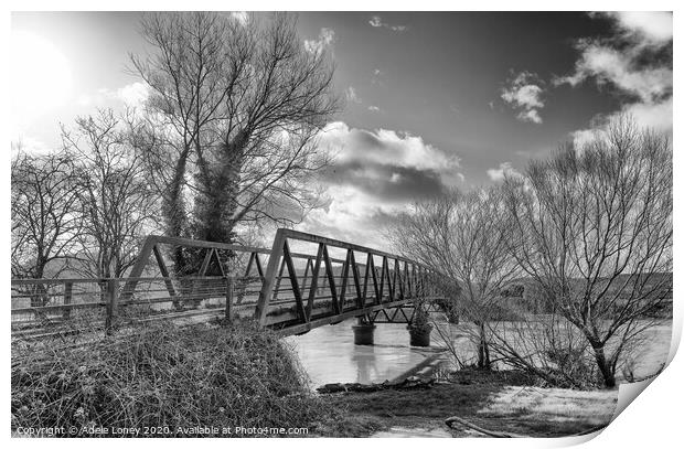 Huntsham Bridge over the River Wye Print by Adele Loney