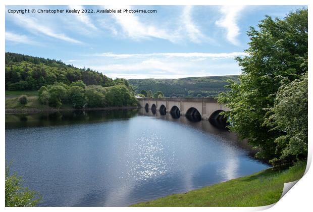 Majestic Ashopton Viaduct in Ladybower Reservoir Print by Christopher Keeley