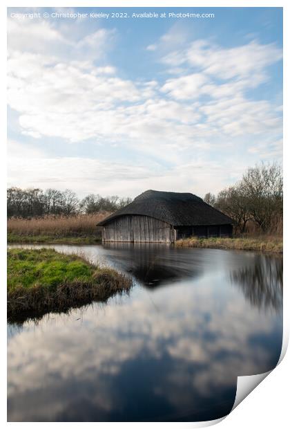 Reflections on Hickling Broad Print by Christopher Keeley