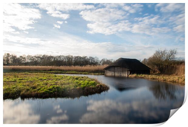 Reflections at Hickling Broad Print by Christopher Keeley