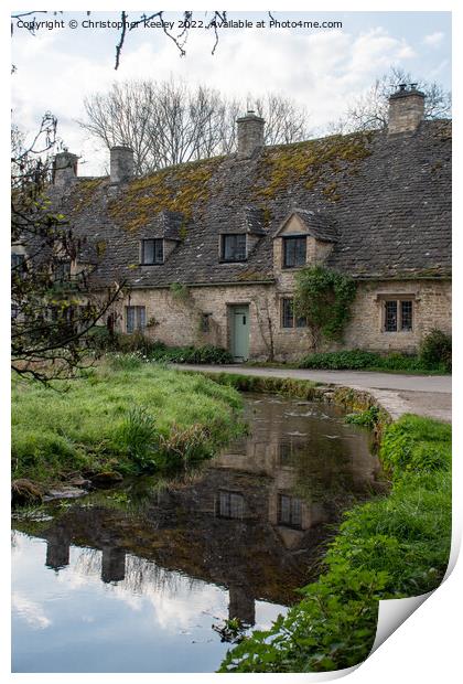 Arlington Row cottages in Bibury, Cotswolds Print by Christopher Keeley