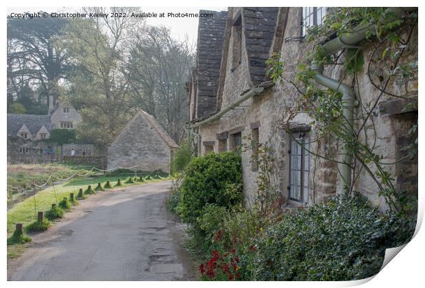 Cotswolds cottages at Arlington Row, Bibury Print by Christopher Keeley