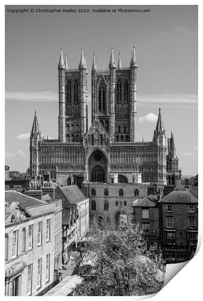 Lincoln Cathedral in monochrome Print by Christopher Keeley