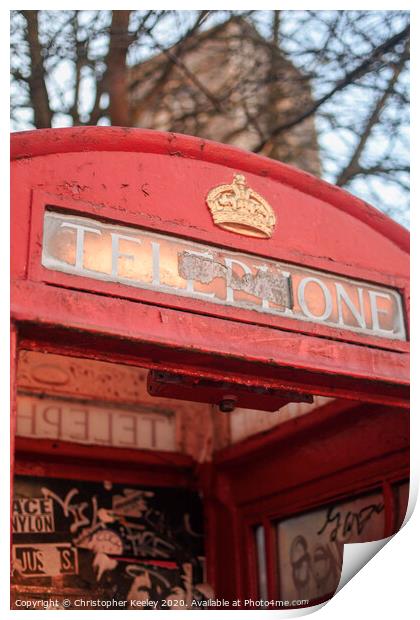 Red telephone box Print by Christopher Keeley