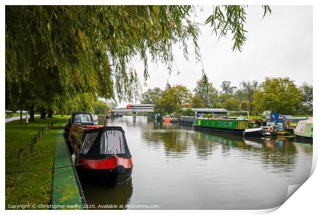 Ely Riverside Print by Christopher Keeley