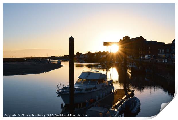 Sunrise at Wells-next-the-sea Print by Christopher Keeley