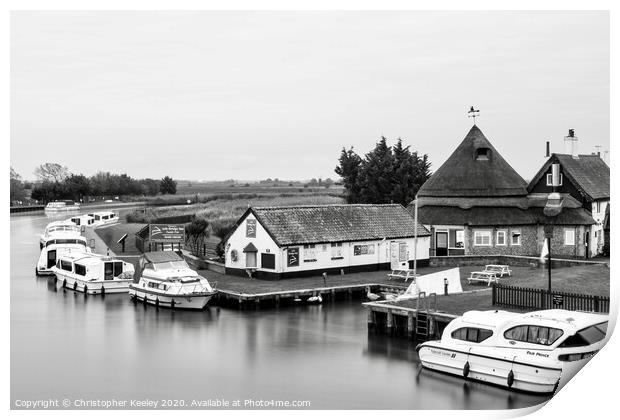 Boats on the Broads Print by Christopher Keeley