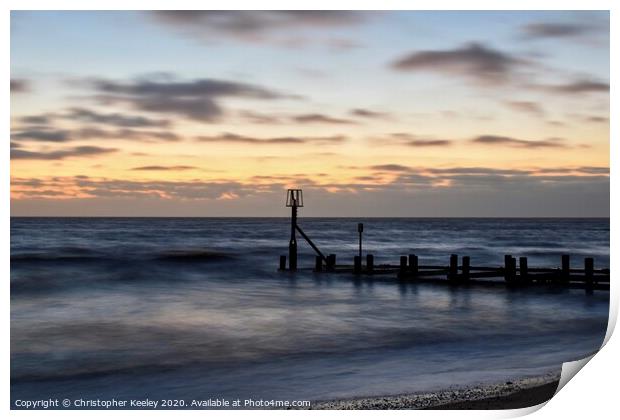Early morning at Gorleston Print by Christopher Keeley