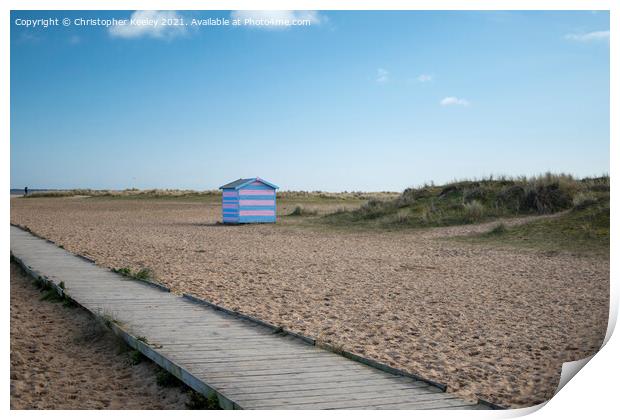 Great Yarmouth beach huts Print by Christopher Keeley