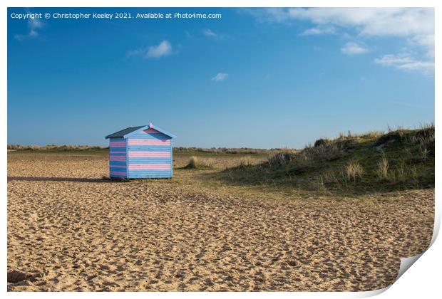 Colourful Great Yarmouth beach huts, Norfolk Print by Christopher Keeley