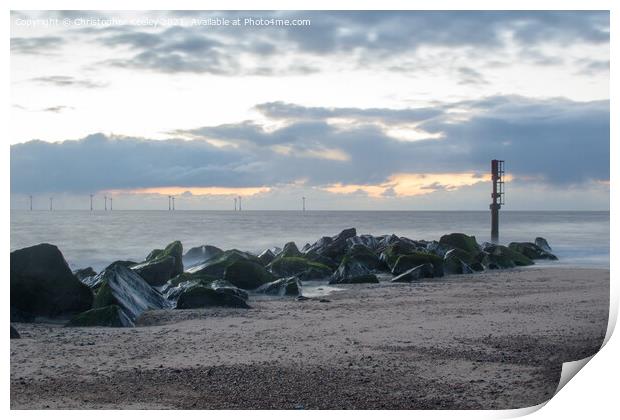 Caister at dawn  Print by Christopher Keeley
