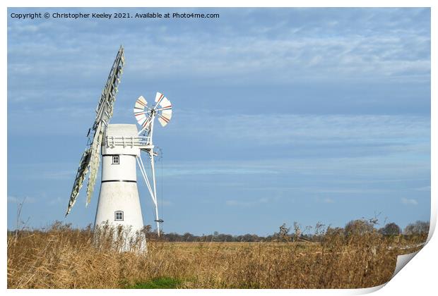 Thurne Mill Norfolk Broads Print by Christopher Keeley
