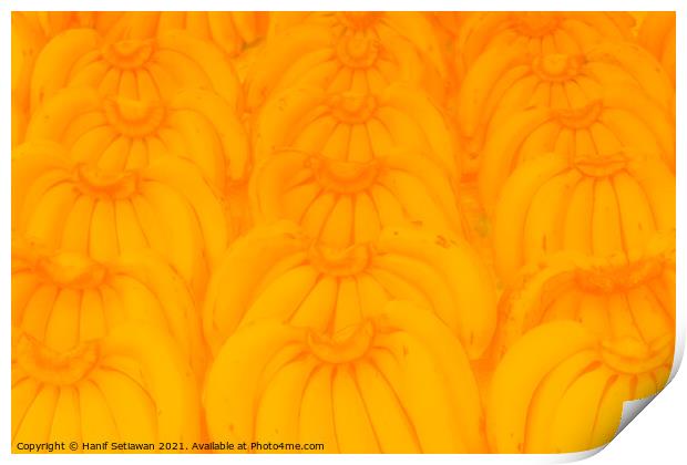 Banana bunches in symmetric order and bright yello Print by Hanif Setiawan