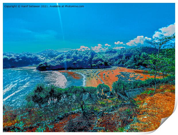 Lagoon beach Baron on Java Island in Indonesia. Print by Hanif Setiawan