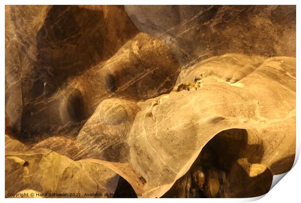 Abstract shapes of a dog snout on cave wall Print by Hanif Setiawan