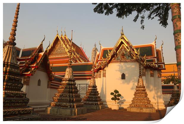 A group of small stupa at Phra Chedi Rai Buddha te Print by Hanif Setiawan