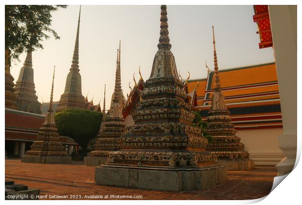 First stupas at Phra Chedi Rai in Wat Pho temple c Print by Hanif Setiawan