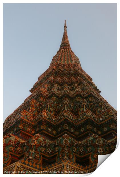 Buddha stupa reaching symmetric in the clear sky 1 Print by Hanif Setiawan