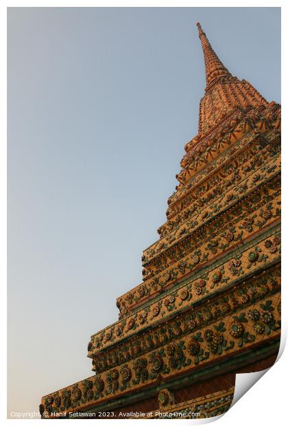 Unique view of a Buddha stupa against clear sky. 1 Print by Hanif Setiawan