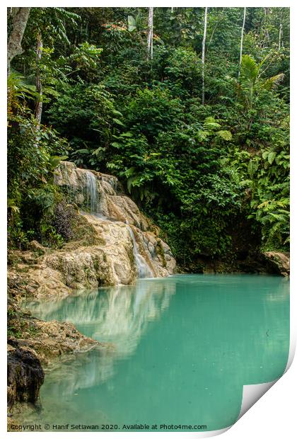 Mudal waterfall with turquoise water Print by Hanif Setiawan
