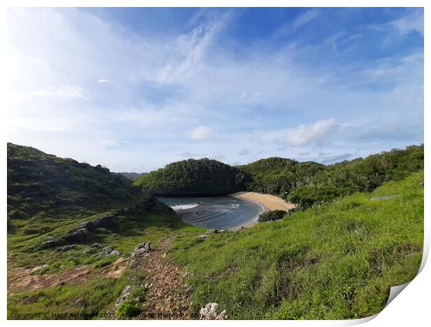 A lagoon beach like a lake Print by Hanif Setiawan