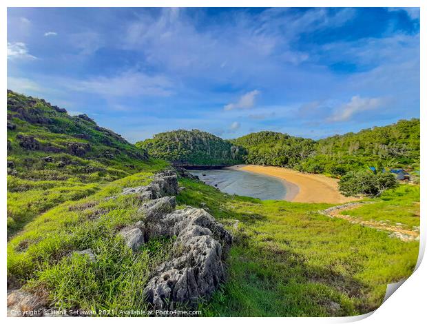 A lagoon beach like a lake Print by Hanif Setiawan