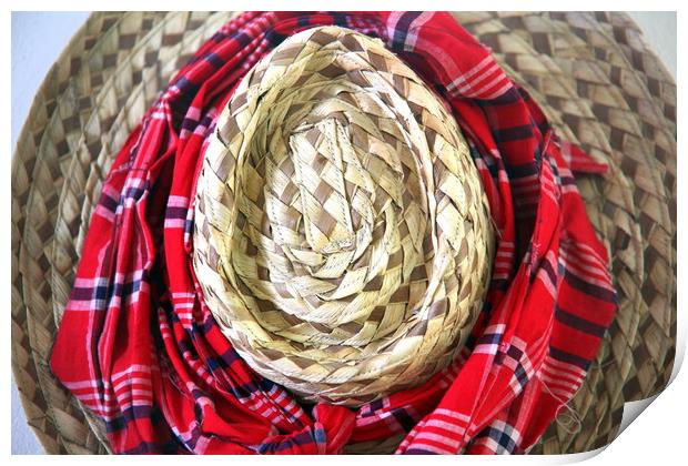 Caribbean straw hat. Print by Dr.Oscar williams: PHD