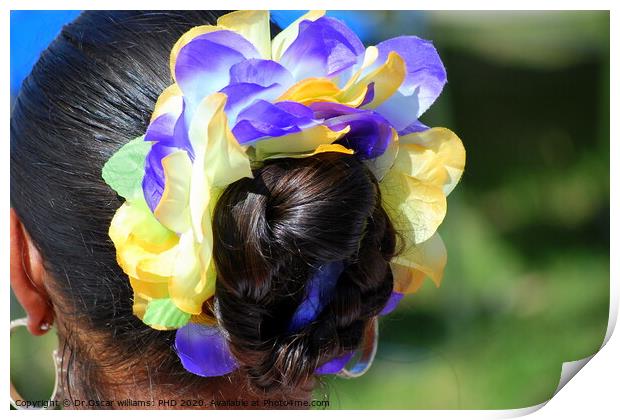 Floral hairpiece. Print by Dr.Oscar williams: PHD