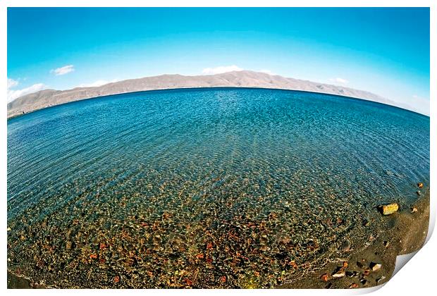 Mountain lake Sevan in Armenia Print by Mikhail Pogosov