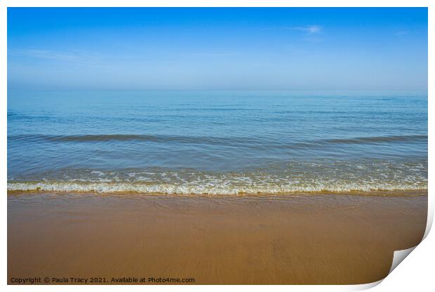 Idyllic beach at Frinton-on-Sea Print by Paula Tracy