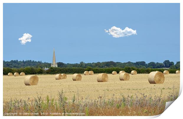 Hay Bales Snettisham  Print by claire chown