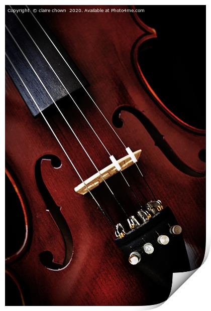 Violin Print by claire chown