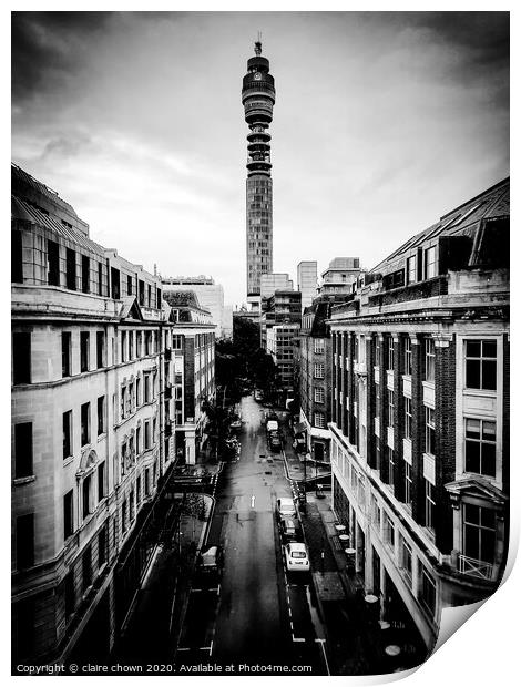 The BT Tower Print by claire chown
