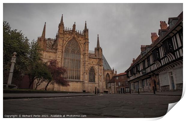 York Minster from the cobbles Print by Richard Perks