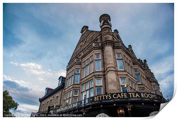 Bettys Cafe tearoom up in the clouds Print by Richard Perks