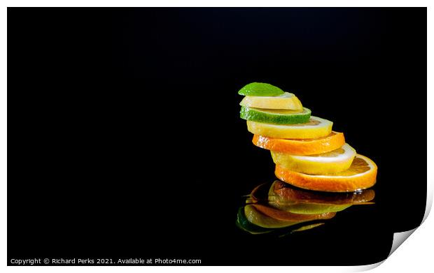 Orange and Lemon with a slice of Lime Print by Richard Perks