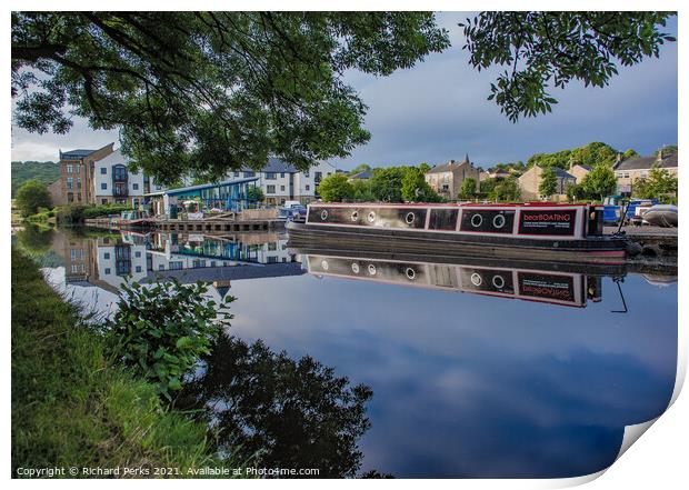 Leeds - Liverpool canal reflections Print by Richard Perks