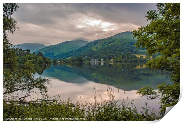 Reflections at Grasmere in the Lake District Print by Richard Perks