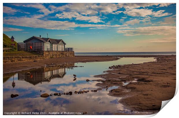 Sandsend cafe reflections Print by Richard Perks