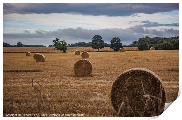 Ripon Hay Bales Print by Richard Perks