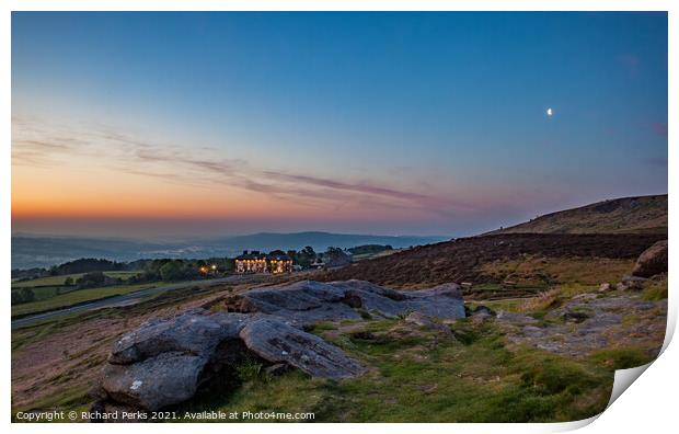 Night becomes Day on Ilkley Moor Print by Richard Perks